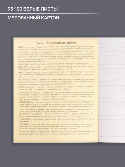 Предметная тетрадь по литературе Calligrata «Мрамор светлый», 48 листов, в линейку, со справочным материалом, обложка из мелованного картона