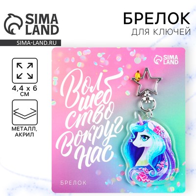 Брелок для ключей акриловый «Волшебство вокруг нас», 4,4 х 6 см