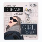 Брелок для ключей акриловый Girl boss, 5×4.8 см - Фото 3