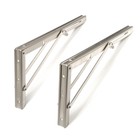 Кронштейн складной для столов и полок ТУНДРА, 2 шт., длина 400 мм, нержавеющая сталь - Фото 8