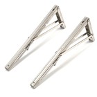 Кронштейн складной для столов и полок ТУНДРА, 2 шт., длина 400 мм, нержавеющая сталь - Фото 9