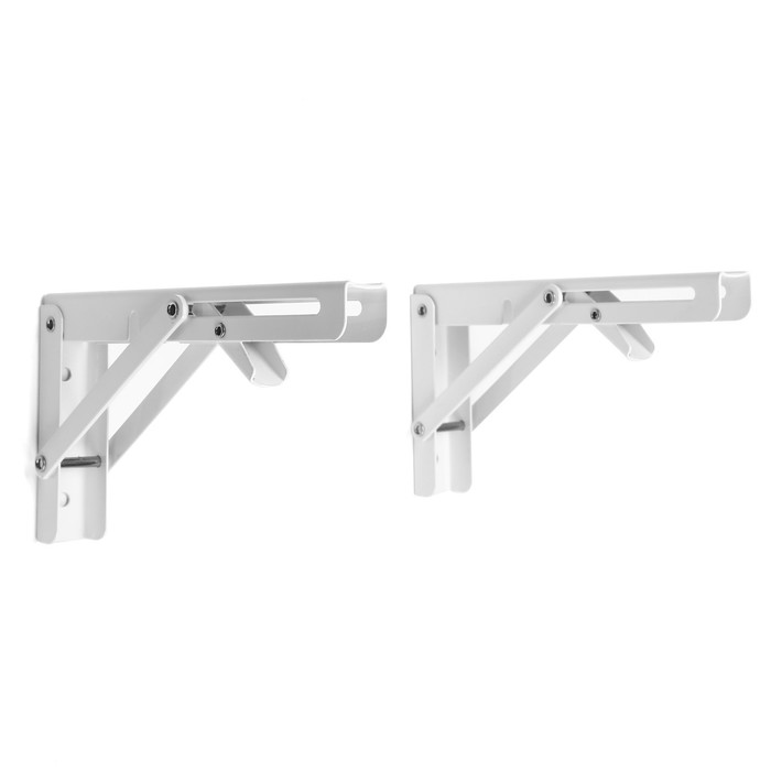 Кронштейн складной для столов и полок ТУНДРА, 2 шт., длина 200 мм, сталь, белый