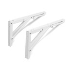 Кронштейн складной для столов и полок ТУНДРА, 2 шт., длина 350 мм, сталь, белый - Фото 8