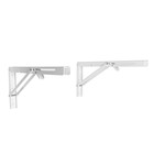 Кронштейн складной для столов и полок ТУНДРА, 2 шт., длина 400 мм, сталь, цвет белый - Фото 6