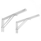 Кронштейн складной для столов и полок ТУНДРА, 2 шт., длина 400 мм, сталь, цвет белый - Фото 7