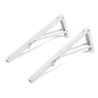 Кронштейн складной для столов и полок ТУНДРА, 2 шт., длина 400 мм, сталь, белый - Фото 8