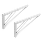 Кронштейн складной для столов и полок ТУНДРА, 2 шт., длина 500 мм, сталь, белый - Фото 7