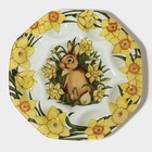 Подставка для яиц Доляна «Кролик в цветах», 8 ячеек, 22×22 см, стекло, жёлтая - Фото 4
