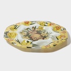 Подставка для яиц Доляна «Кролик в цветах», 8 ячеек, 22×22 см, стекло, жёлтая - Фото 4