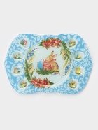 Подставка для яиц Доляна «Праздничный кролик», 37×24.5 см, 8 ячеек, под кулич d=20 см, стекло, голубая - Фото 2