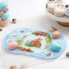 Подставка стеклянная для яиц Доляна «Праздничный кролик», 37×24,5 см, 8 ячеек - фото 6818573