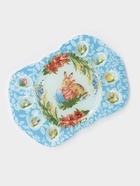 Подставка для яиц Доляна «Праздничный кролик», 37×24.5 см, 8 ячеек, под кулич d=20 см, стекло, голубая - Фото 3