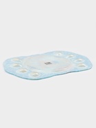 Подставка для яиц Доляна «Праздничный кролик», 37×24.5 см, 8 ячеек, под кулич d=20 см, стекло, голубая - Фото 4