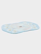 Подставка для яиц Доляна «Праздничный кролик», 37×24.5 см, 8 ячеек, под кулич d=20 см, стекло, голубая - Фото 5