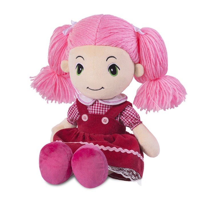 Мягкая кукла «Стильняшка в розовом платье с хвостиками», 40 см
