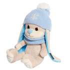 Мягкая игрушка «Зайчик в голубом шарфе и шапочке со снежинкой», 20 см - Фото 2