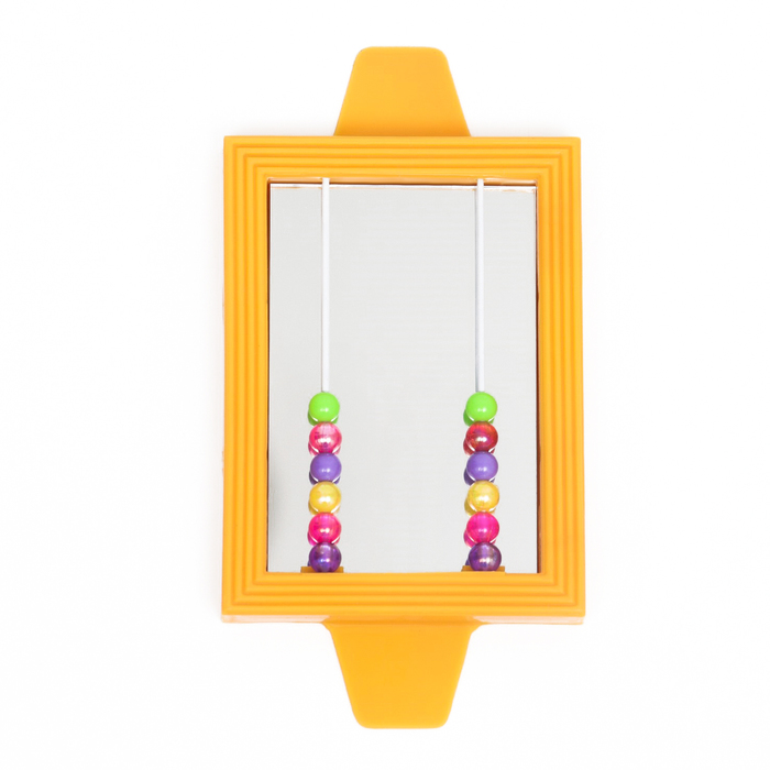 Игрушка для птиц «Зеркало с бусами», 13×6.7 см, цвет МИКС - Фото 1