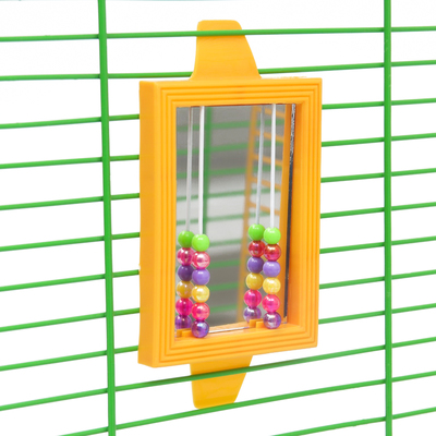 Игрушка для птиц «Зеркало с бусами», 13×6.7 см, цвет МИКС