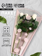 Пакет цветочный Конус, розовый, 28×9×44 см±1 см - Фото 1