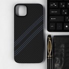 Чехол Hoco для телефона iPhone 14 Plus, кевларовая текстура, чёрно-серый - Фото 4