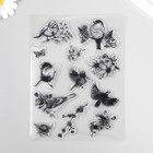 Штамп для творчества "Птички и цветы" 14,5х20х0,3 см - фото 320442433