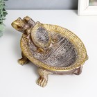 Фигурка-подставка для мелочей полистоун «Черепаха сухопутная», с золотым узором, 22×15.5×9 см - Фото 1