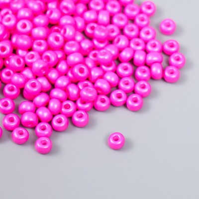Бисер стекло 6/0 «Неоново-розовый», 15 г