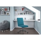 Кресло офисное Chairman 030, без подлокотников, на колёсиках, велюр, цвет бирюзовый/хром - Фото 1