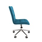 Кресло офисное Chairman 030, без подлокотников, на колёсиках, велюр, цвет бирюзовый/хром - Фото 3