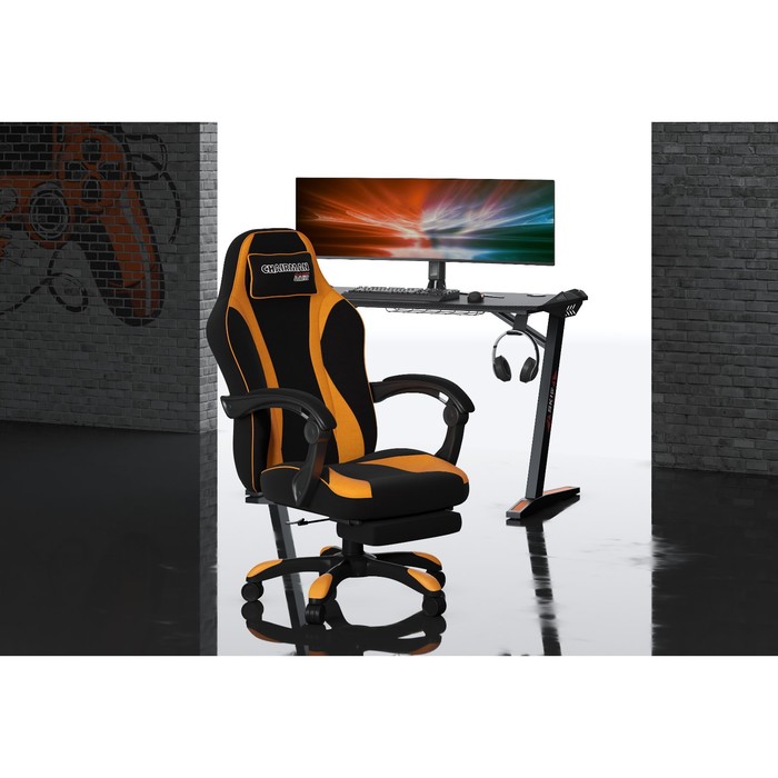 Кресло игровое "Chairman game" 35 ткань, черно-оранжевое - Фото 1