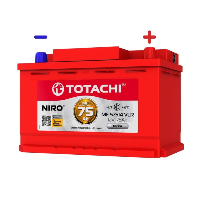 Аккумуляторная батарея Totachi NIRO MF 57514 VLR, 75 Ач, обратная полярность - Фото 1