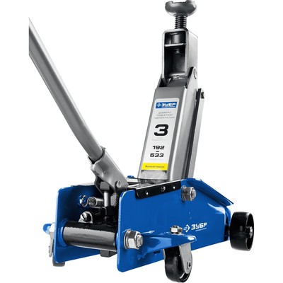 Домкрат подкатной ЗУБР 43055-3-K, высокий подъем, Т-77-К, 3 т, 192-533 мм, кейс