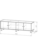 Тумба для ТВ «Клик Мебель. Ромб» HYGGE, 1844×451×530 мм, цвет дуб/белый  (артикул 9501652)  большой выбор товаров оптом и в розницу по низким ценам с доставкой