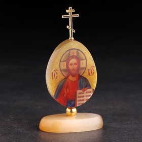 Сувенир  " Яйцо с крестом "Иисус Христос"", селенит