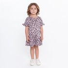 Платье для девочки, цвет тёмно-лиловый/горох, рост 98-104 см - фото 321380765