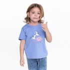 Футболка для девочки, цвет голубой, рост 104-110 см - фото 54743465