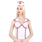 Верхняя часть костюма «Медсестра», Pecado BDSM, корсет, головной убор, бело-красная, 40 - Фото 2