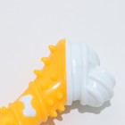 Игрушка двухслойная (твердый и мягкий пластик) "Кость", 12 см, жёлтая - фото 6820078