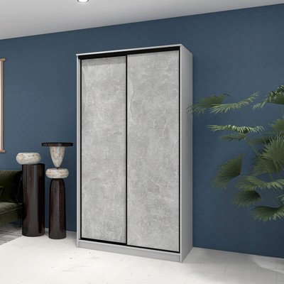 Шкаф – купе «Лофт», 1200×620×2300 мм, цвет серый шагрень / метрополитен грей