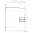 Шкаф-купе «Лофт», 1500×620×2300 мм, ЛДСП, цвет белый гладкий / дуб эльза  (артикул 9504058)  большой выбор товаров оптом и в розницу по низким ценам с доставкой