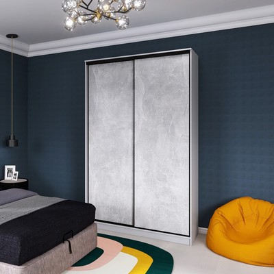 Шкаф - купе «Лофт», 1500×620×2300 мм, цвет серый шагрень/метрополитен грей