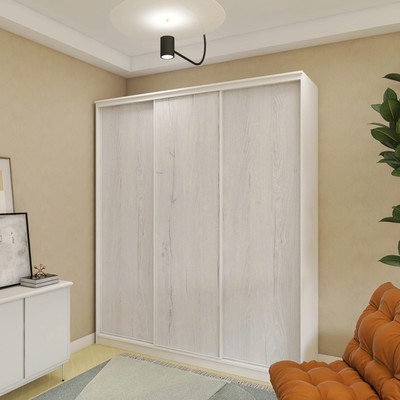 Шкаф - купе «Лофт», 2100×620×2300 мм, цвет белый гладкий / дуб эльза