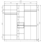 Шкаф - купе «Лофт», 2100×620×2300 мм, цвет белый гладкий/дуб эльза  (артикул 9504066)  большой выбор товаров оптом и в розницу по низким ценам с доставкой