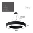 Светильник светодиодный Geometria Ring 56Вт 4000К 4200Лм IP40 80х80х8 чёрный - фото 4298520