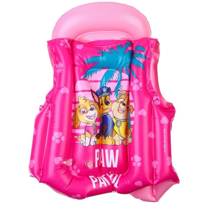 Жилет надувной для плавания, детский, Щенячий патруль, цвет розовый - фото 1911887150