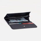 Кошелёк женский на кнопке, 19×2×9 см, однотонный, чёрный - Фото 2