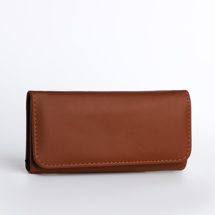 Кошелёк женский на кнопке, цвет бежевый - Фото 1