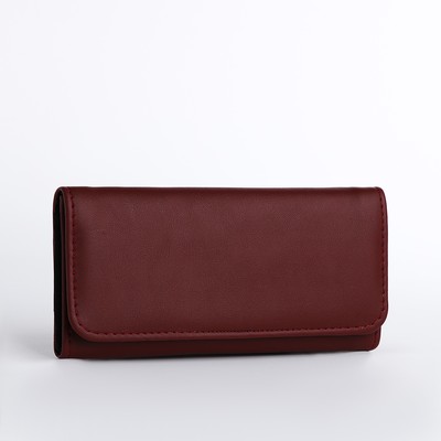 Кошелёк на кнопке, цвет бордовый