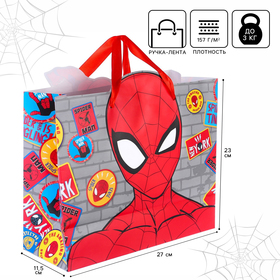 Пакет подарочный, 23х27х11.5 см, упаковка, Человек-паук