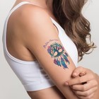 Татуировка на тело цветная двойная "Ловец снов и пёрышко" 10,5х6 см - Фото 4